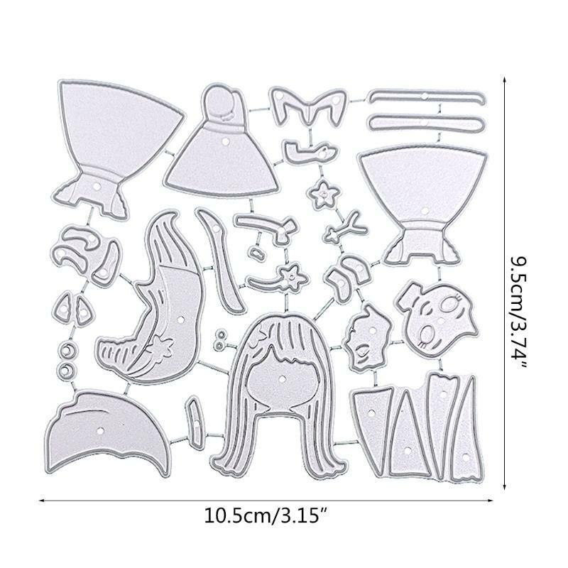Long-haired Girls Metal Cutting Die Decorative Prayer Embossing Die Stencil