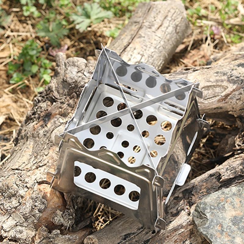 Stainless Steel Stove Camping Collapsible Wood Burner for Picnic Hiking Barbecue