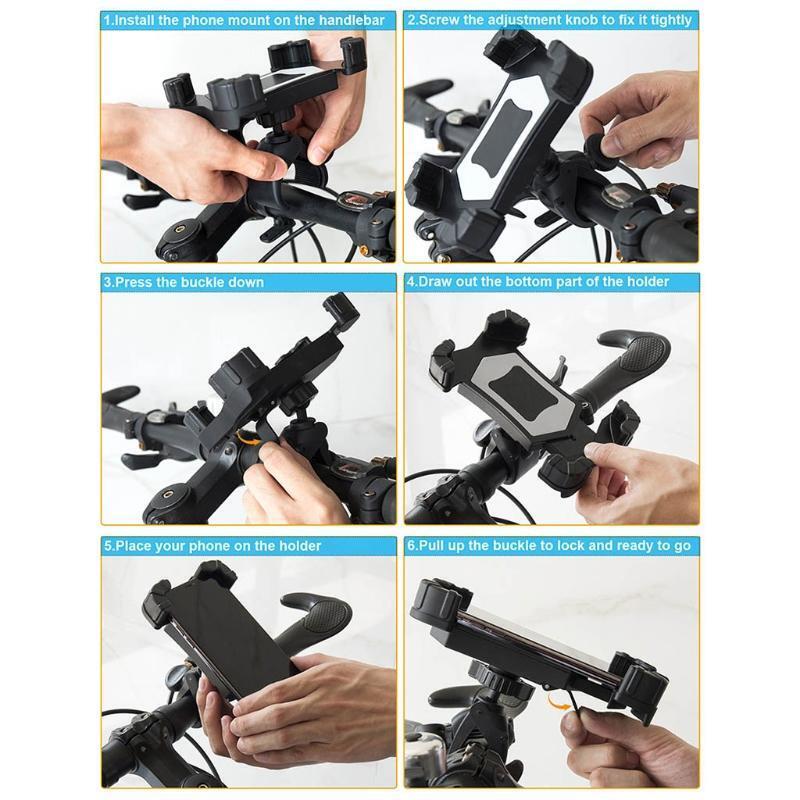 Motorcycle Phone Holder Adjustable Cellphone Stand Fit for Most Mobilephone