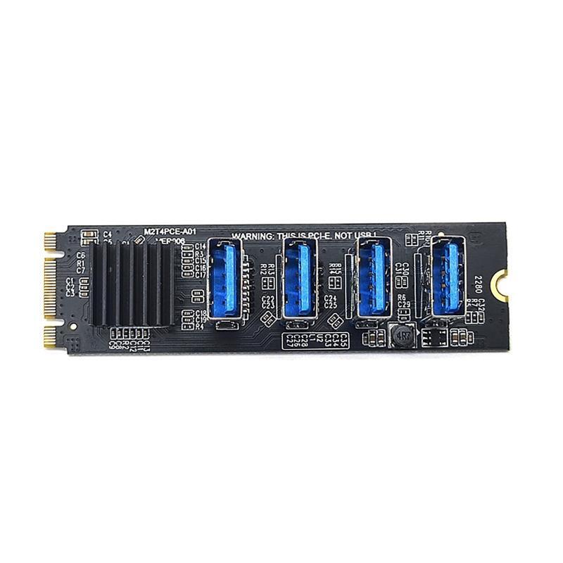 1 to 4 PCIE to M.2 NVME Expansion Adapter Card for BTC Minner Desktp PC Windows