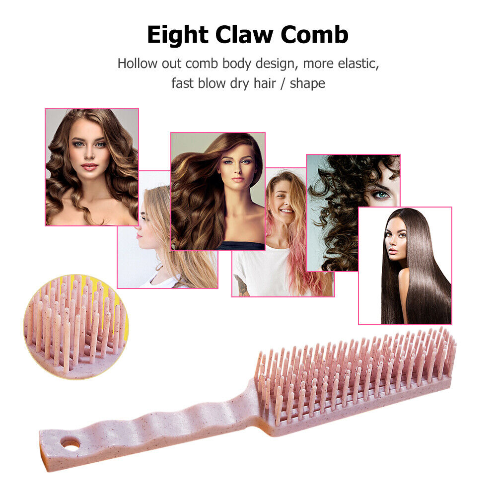 Women Hair Brush Scalp Massage Designed Anti-static Eight Claw Comb (Pink)