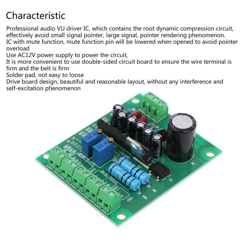 Amplifier DB Audio Level Panel Meter VU Backlight Driver Board 12V Input Backlit