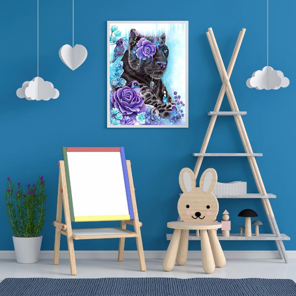 Oil Paint By Numbers Picture DIY Painting Tiger in Flower Art Painting Kit
