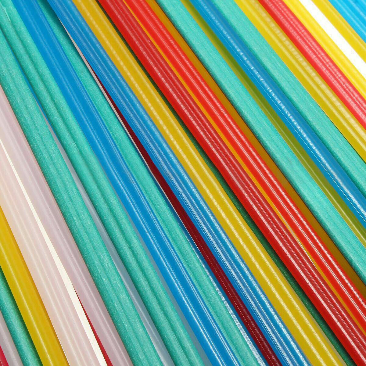 50x Blue/Yellow/White/Red & Green Plastic Welding Rods Welder Sticks 5 Color