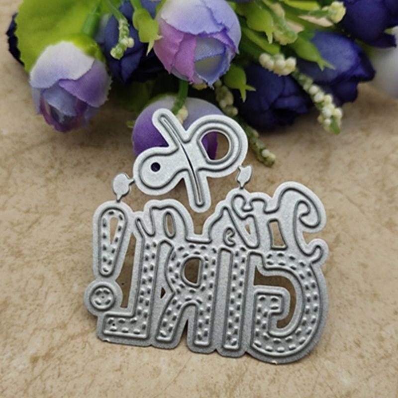 Baby Girl Words Metal Cutting Dies for DIY Scrapbooking Diary Embellishments