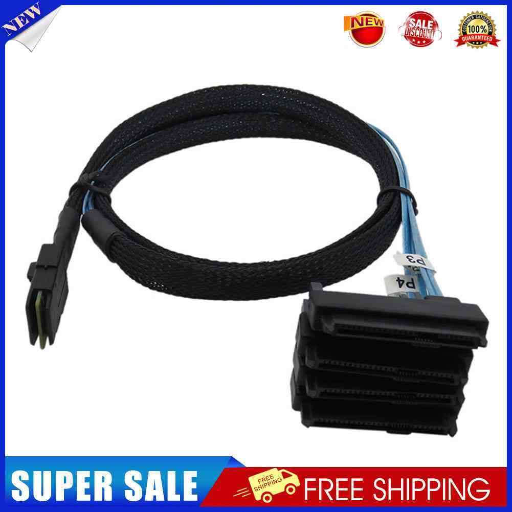 0.5m Mini SAS 36P SFF-8087 to 4 SAS 29P SFF-8482 Cable with 15P SATA Power