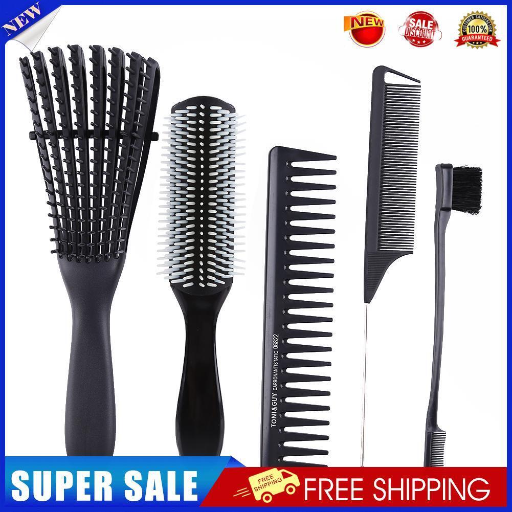 5pcs Hair Brush Comb Set Hair Detangling Comb Massage Brush Styling Tools