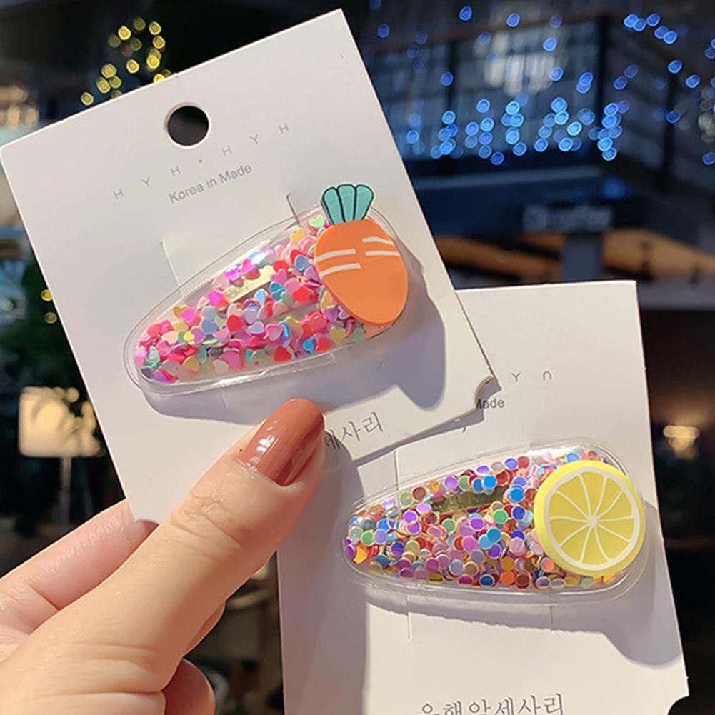 5pcs Fruit Sequin Hair Clip Korean Candy Color Women BB Hairpin (Style 3)