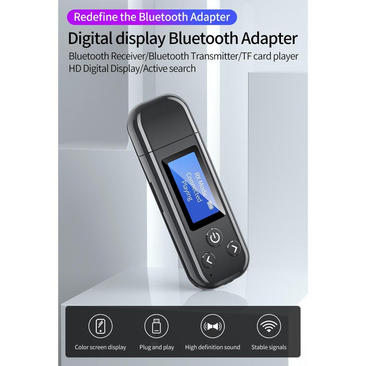 LCD  Wireless Audio Transmitter & Receiver 3.5mm Jack Aux Adapter