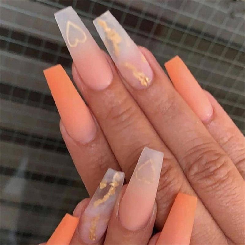 Gradient Press on Nail Nail Art Women Fashion Ballerina Detachable Nails Tip