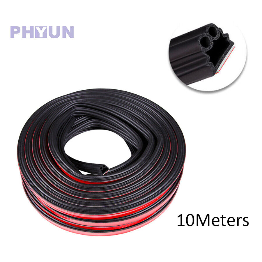 10M Car Thickening Auto Door Waterproof Soundproof Rubber Seal Strip -12mmx10mm