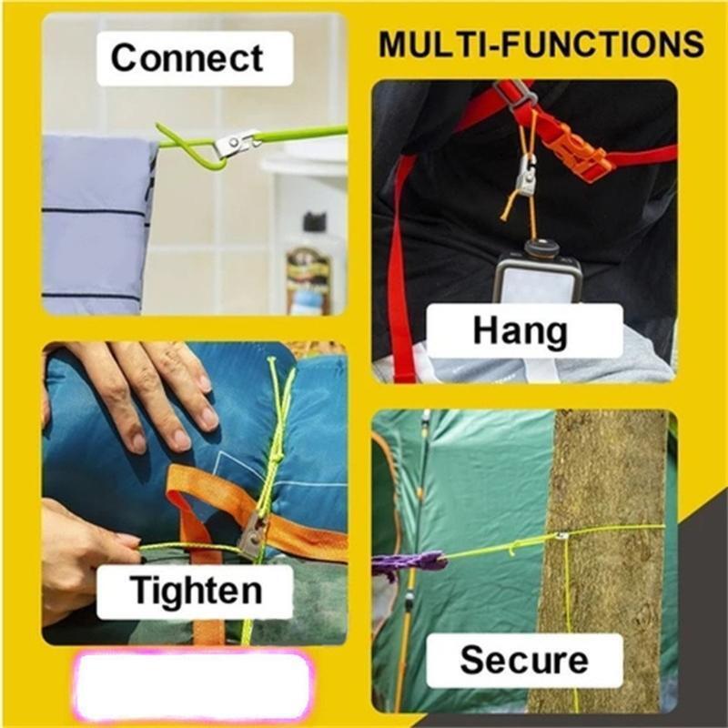 Durable Lock Hook Camping Tent Hooks Automatic Lock Hook Self-Locking Hooks
