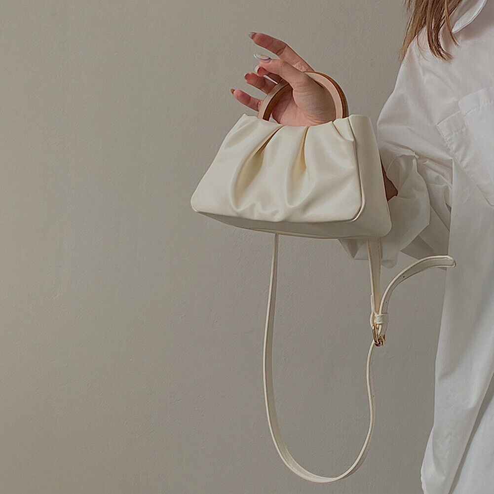 Korean Cloud Clutch Bag Pleated Handbag Women PU Small Purse Crossbody Bags