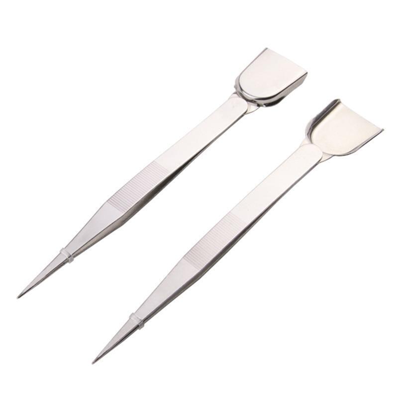 Diamond Tweezer with Scoop for Stones Bead Work Gemologist Tweezers Shovel End