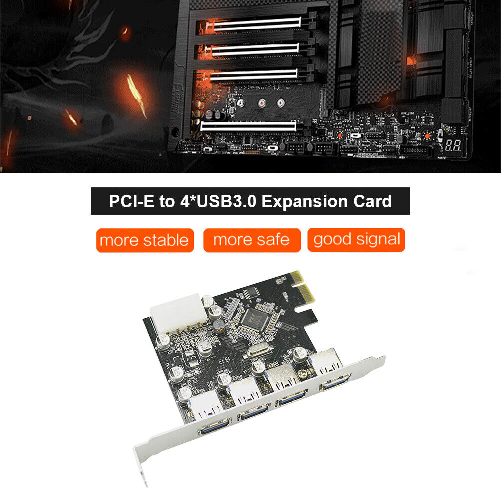 4 Ports PCI-E to USB 3.0 HUB PCI-E Express Expansion Card Adapter Connector