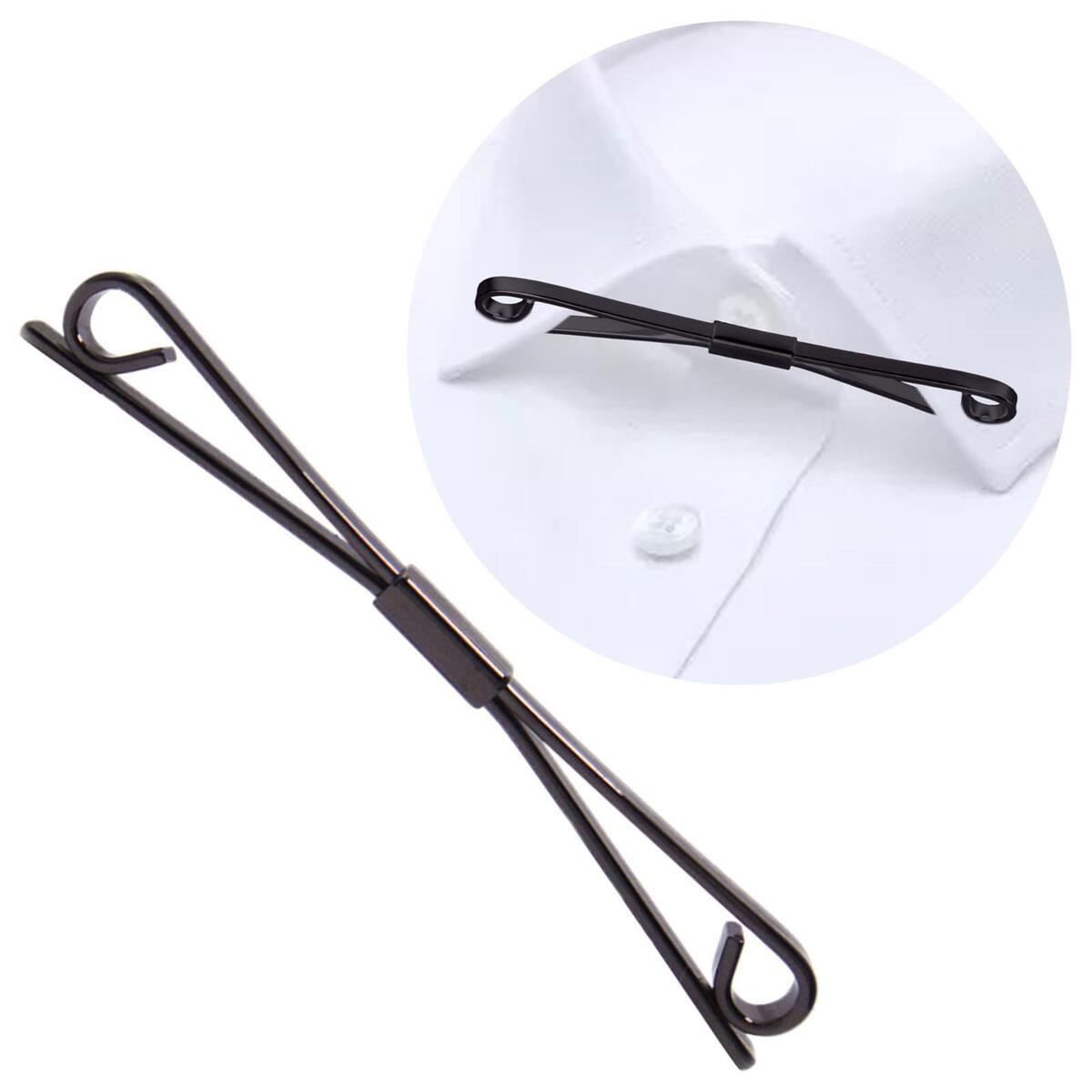 Formal Tie Collar Bar Pin, Necktie Pinch Cravat Clasps Shirt Collar Clip for