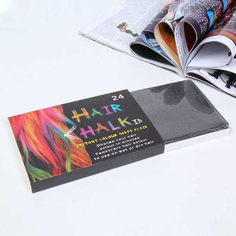 24 Colors Temporary Hair Chalk Bright Hair Color Dye Washable Hair Chalks Gift