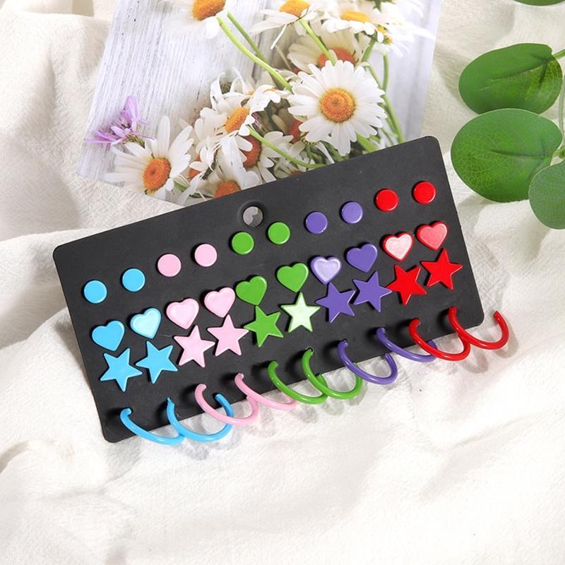 Exquisite Stud Earrings Kit Loop Earrings Set for Girls Valentine Birthday Gift