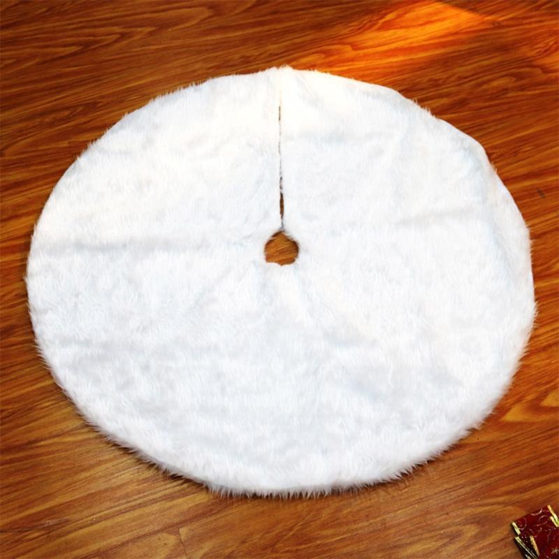 30.7 Inches Christmas Tree Skirt White Luxury Faux Fur Tree Ornaments Decoration