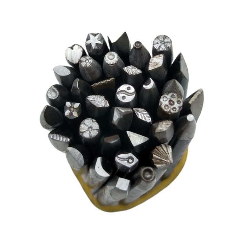 36Pieces/set Professional Jewelry Punch Carving Tools Metal Jewelry Anvil Chisel