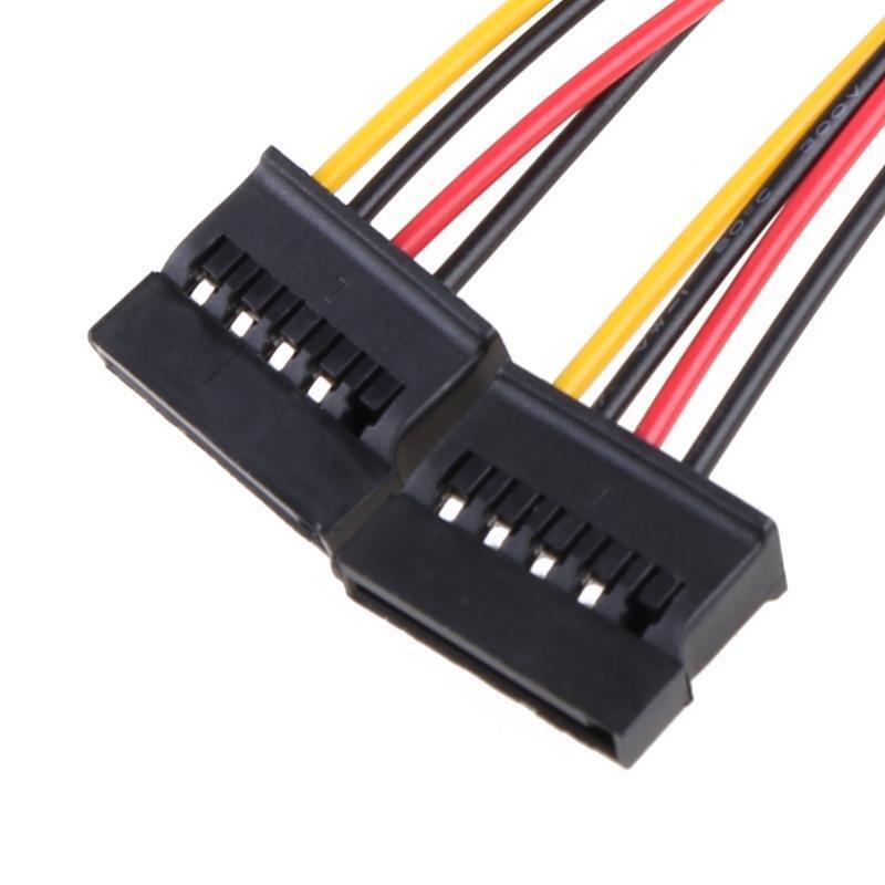4 Pin IDE Molex to 2 Serial Sata Hard Drive Power Supply 4P Sata Extension Cable