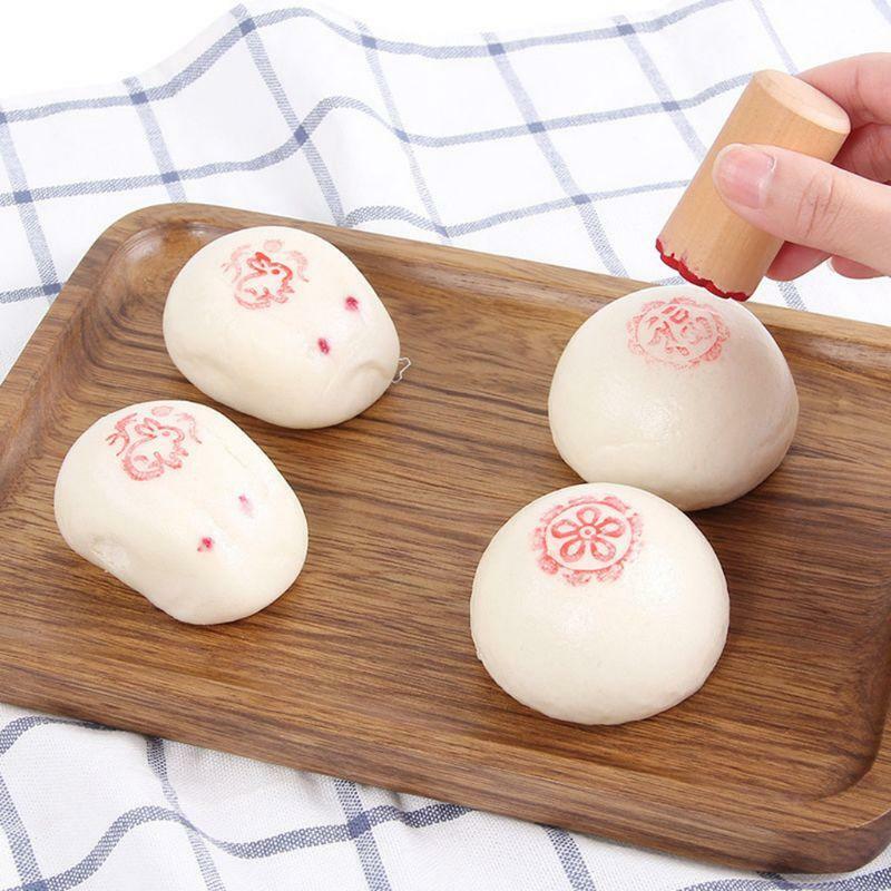 5pcs/set Cake Mold Wood Dessert Seal Stamp Chinese Moon Cookie Baking Decorating