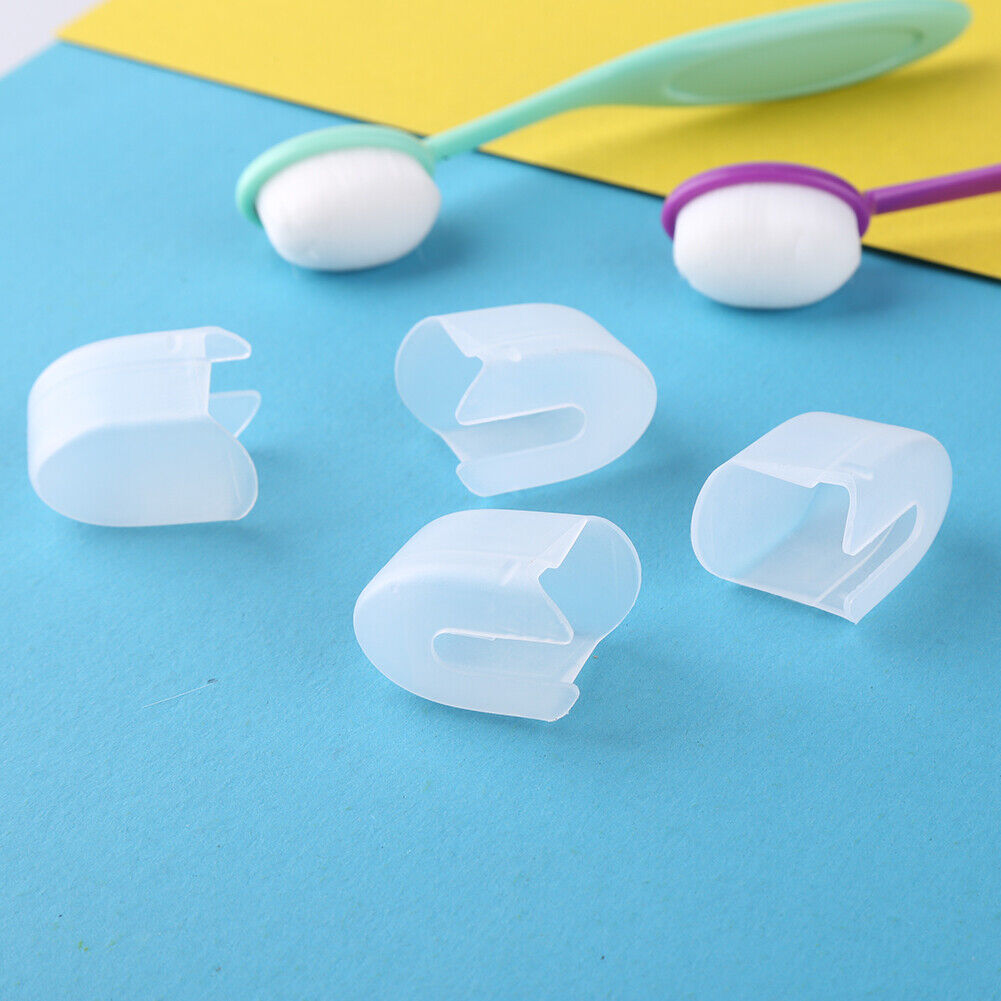 10pcs Plastic Ink Blending Brush Cap Painting Flat Brushes Head Cover Caps