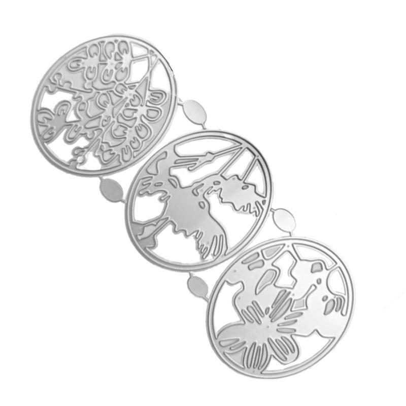 Round Hollow Flowers Cutting Dies Stencil Scrapbooking DIY Album Stamp Paper