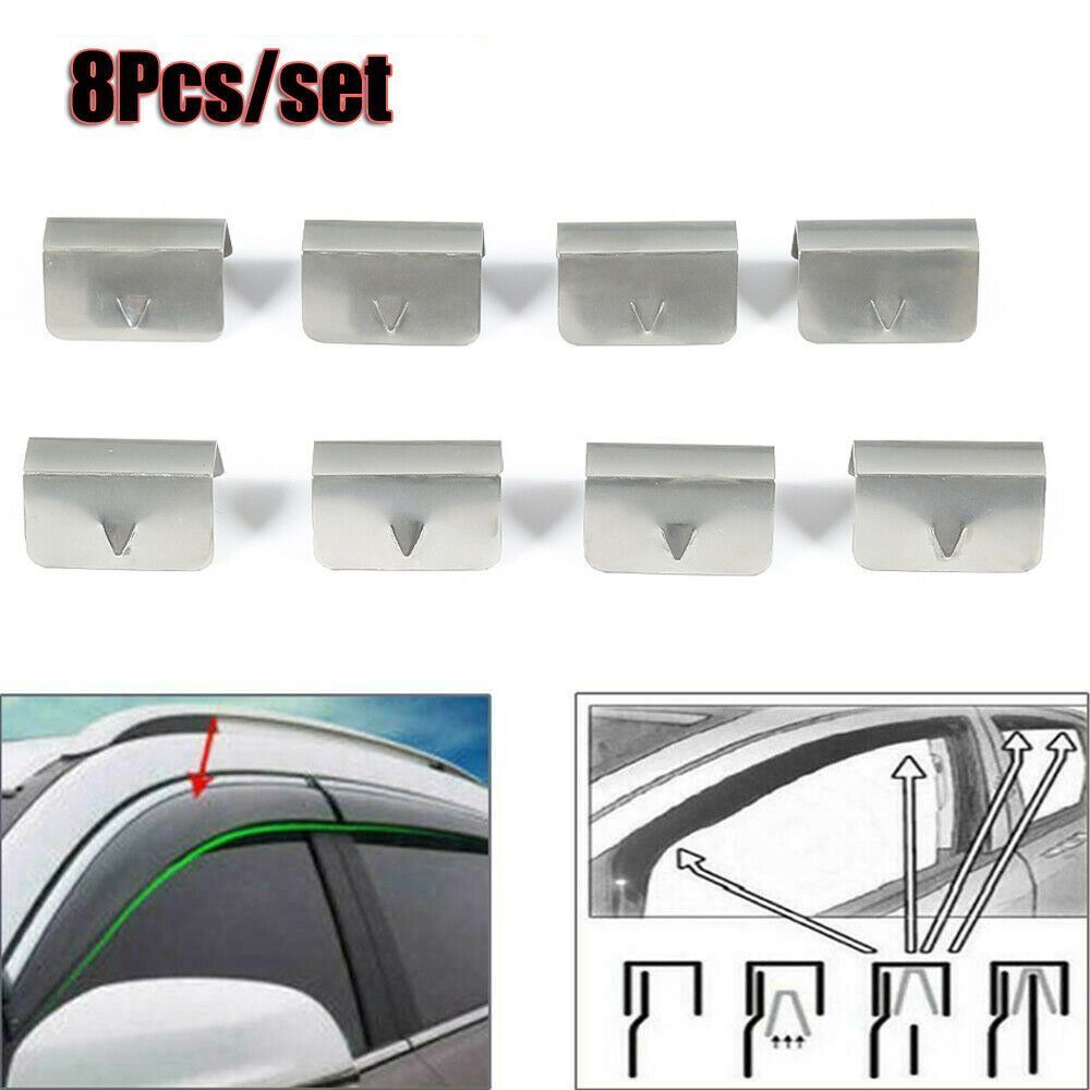 Channel Rain Wind Deflector CLIPS Windshield Metal Clip Auto Parts Glass Clip
