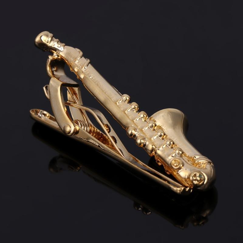 Saxophone Men Tie Clip Bar Necktie Pin Clasp Clamp Wedding Charm Creative Gifts