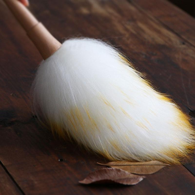 Dust Mites Dusting Brush Household Wool Short Beech Wood Handle