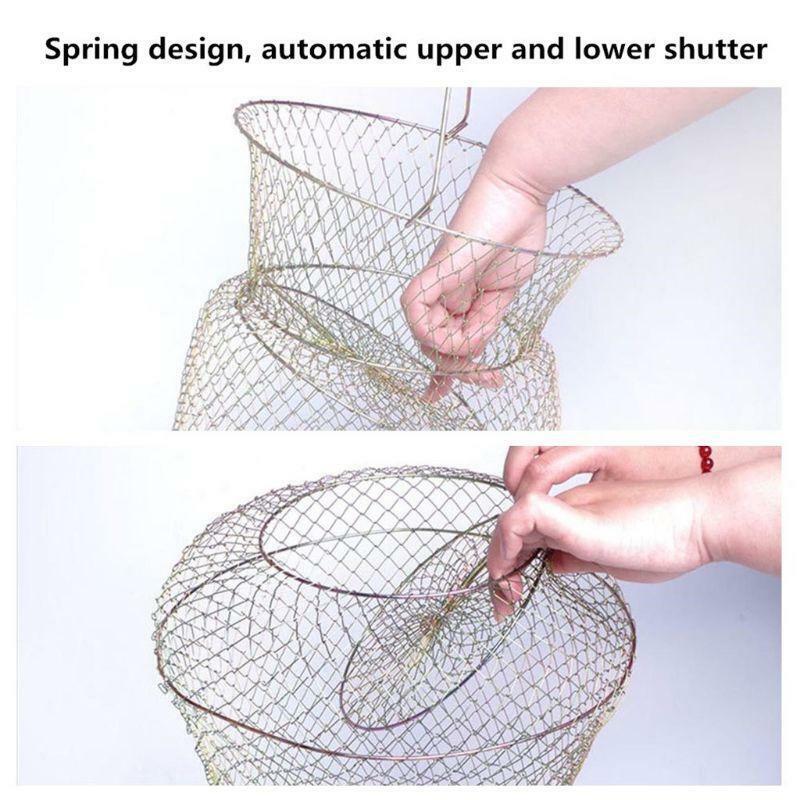 Floatable Galvanized Steel Wire Fish Baskets,Floating Wire Collapsible Fish Cage