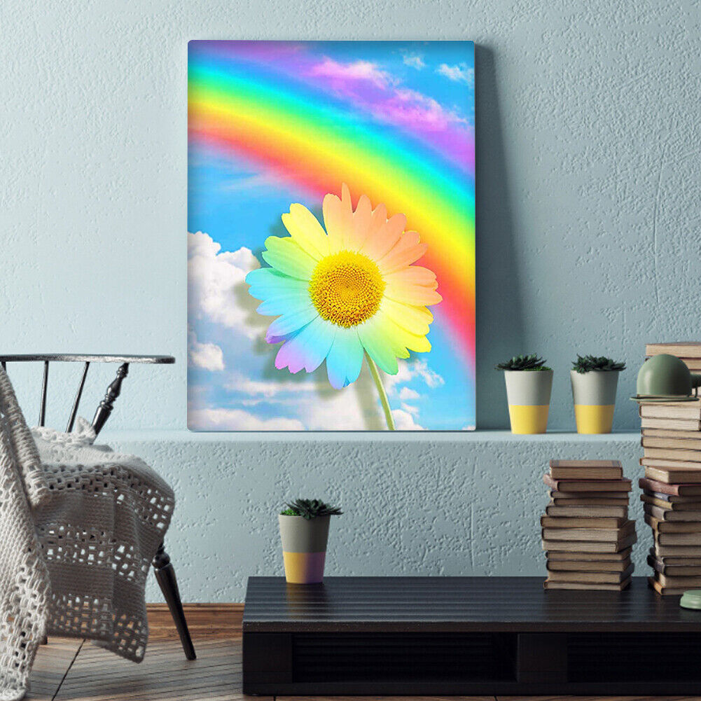 5D Diamond Painting DIY Rainbow daisy Full Round Drill Rhinestone Kit