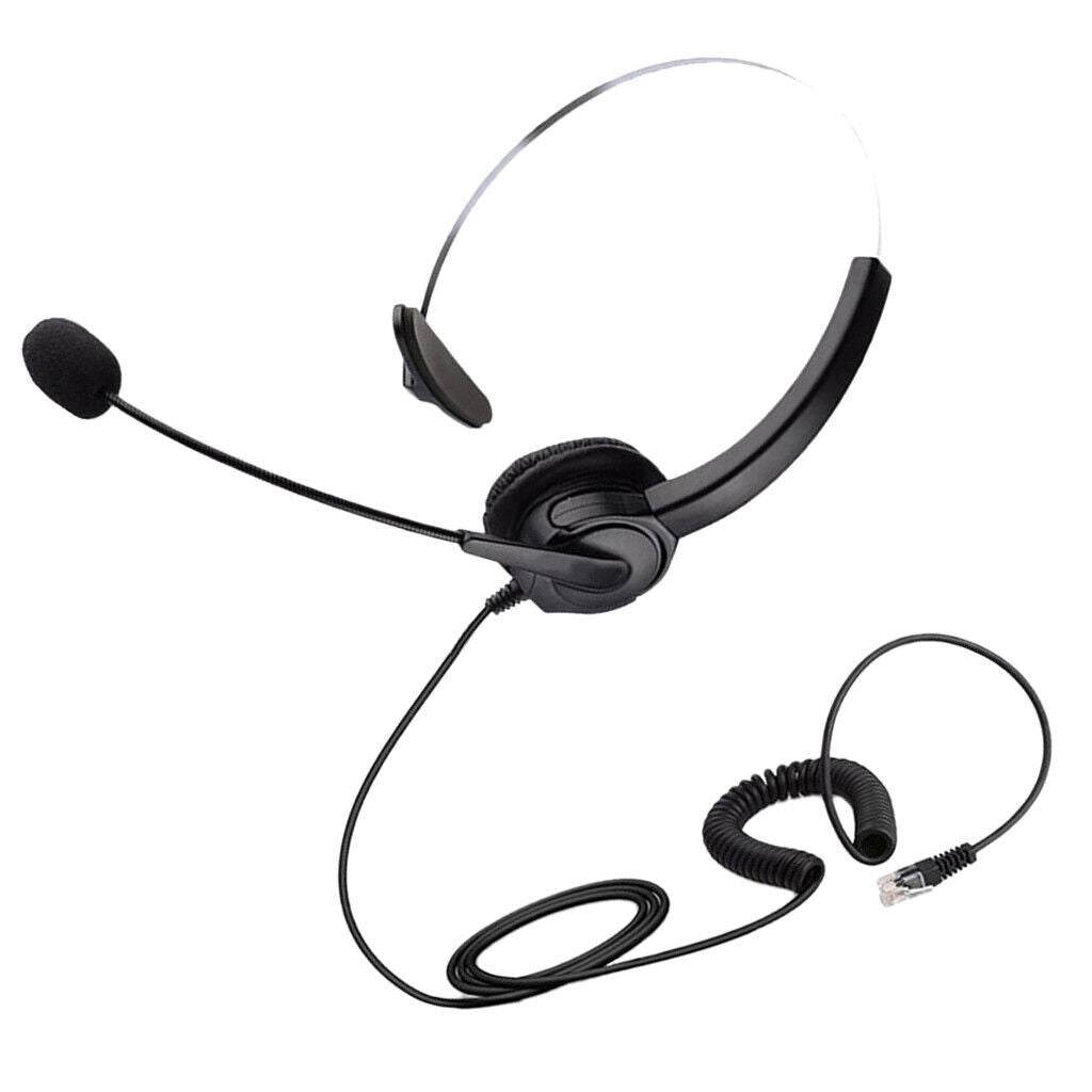 Headset Phone Headset Monaural Phone Headset + Coiled Cable