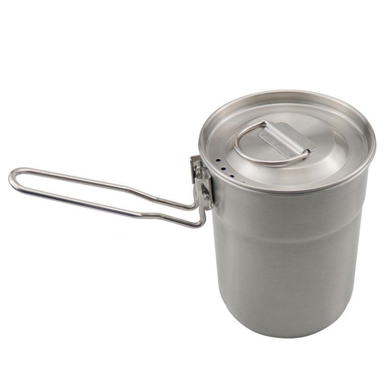304 Stainless Steel Coffee Cup with Foldable Handle Sealing Lid Drinking