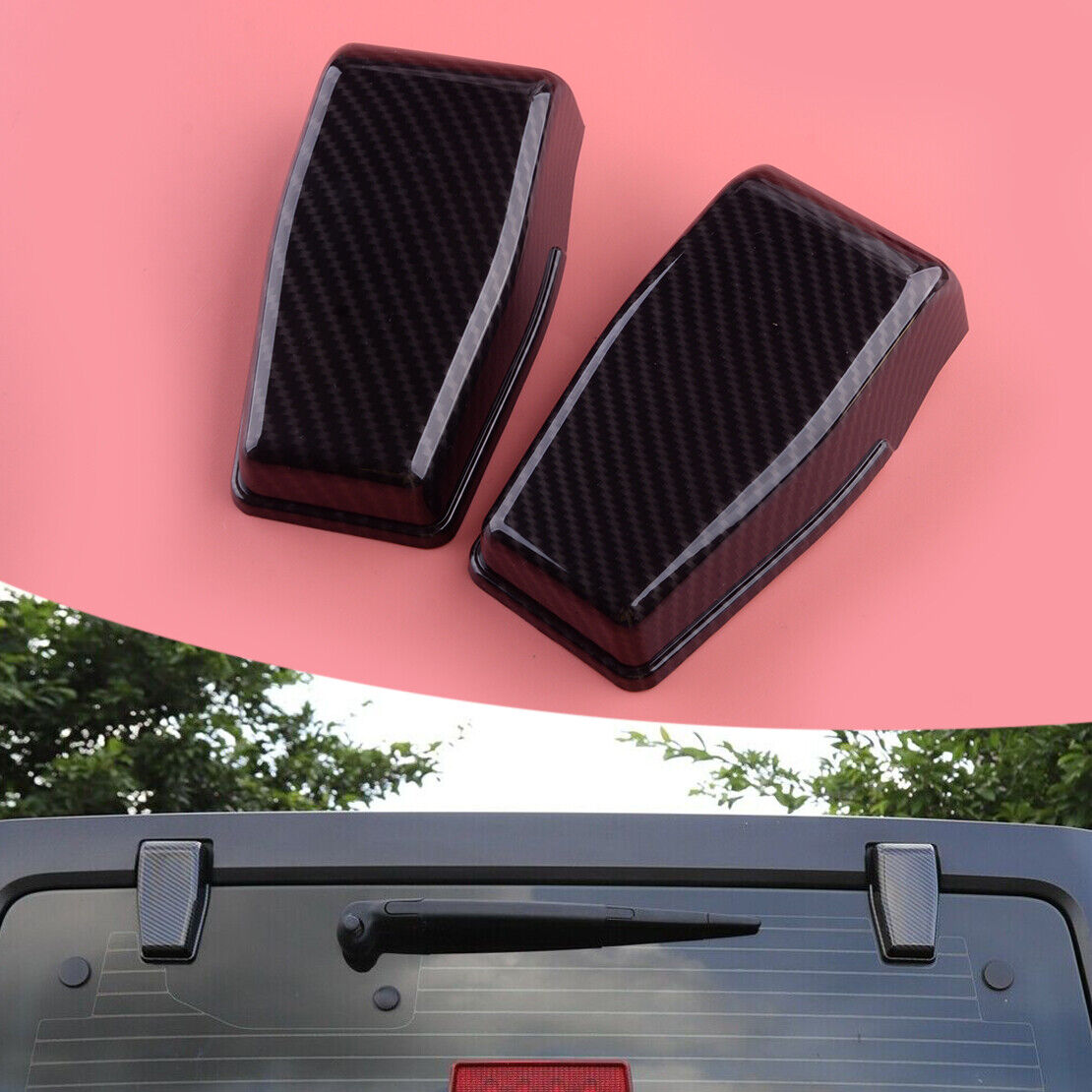 Pair REAR WINDOW GLASS LIFT GATE HINGE COVER FIT FOR Jeep Wrangler JK JKU 07-17