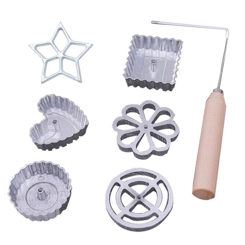 Swedish Molds Mexican Rustic Aluminum Alloy Material with Wood Hand Waffle Molds