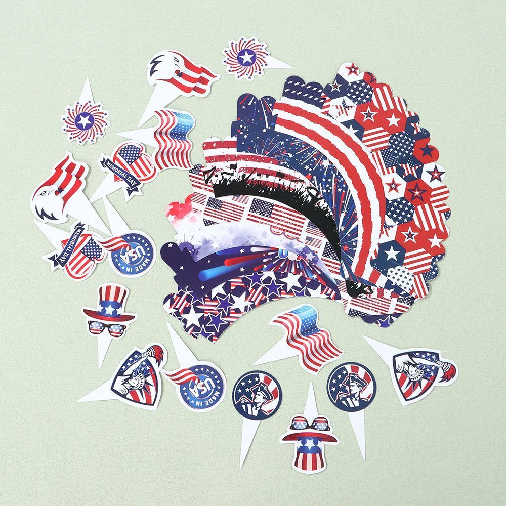 Flag Patriotic Sign Cake Decoration 4th of July Independence Day Cake Topper