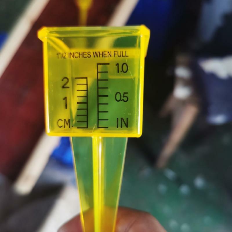 Plastic Small 3/4x1/2" Rain Gauge/Sprinkler Wide Mouth Bright Yellow Outdoor