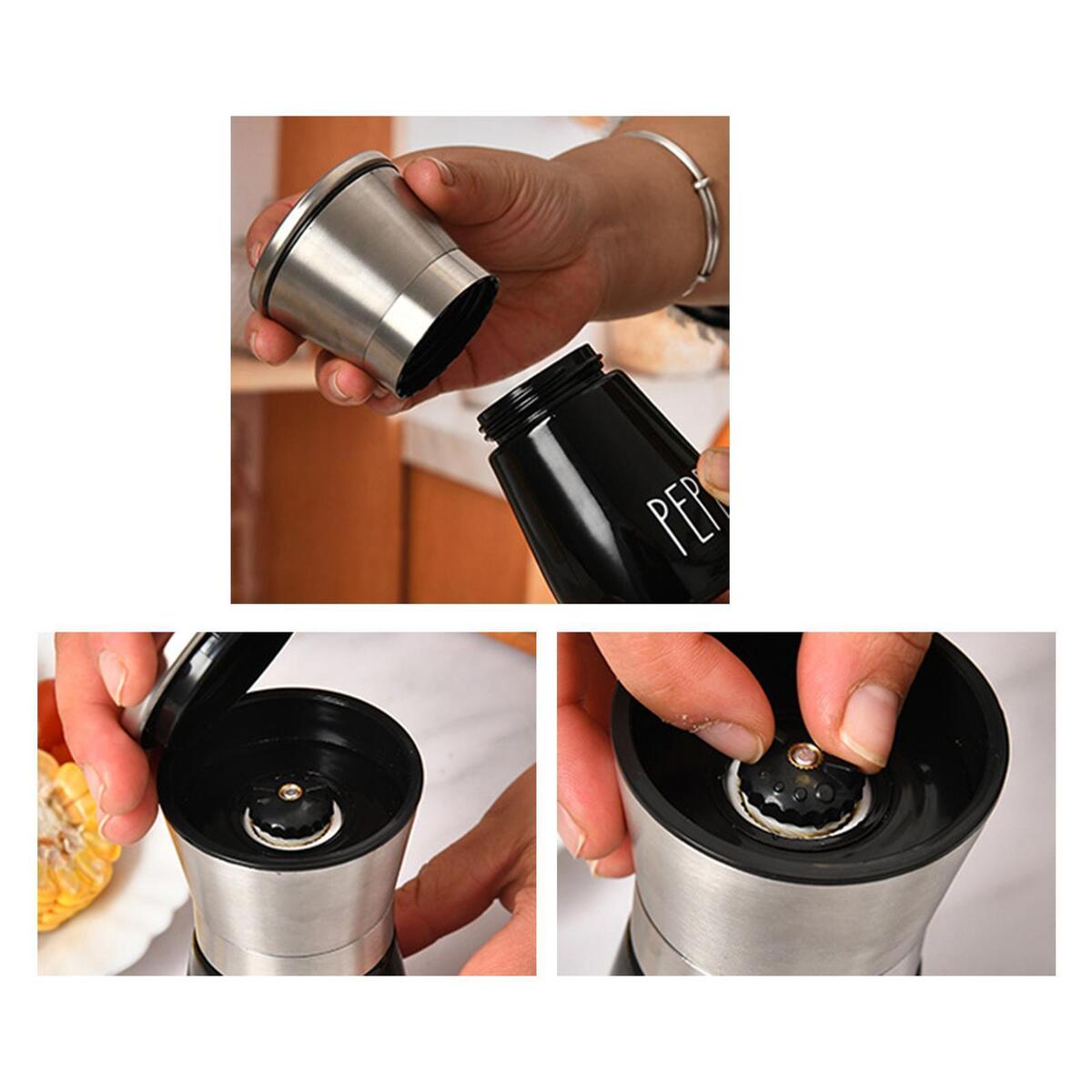 2 Pieces Salt Pepper Grinder Shakers Keep Moisture and Dust Away Easy Refill