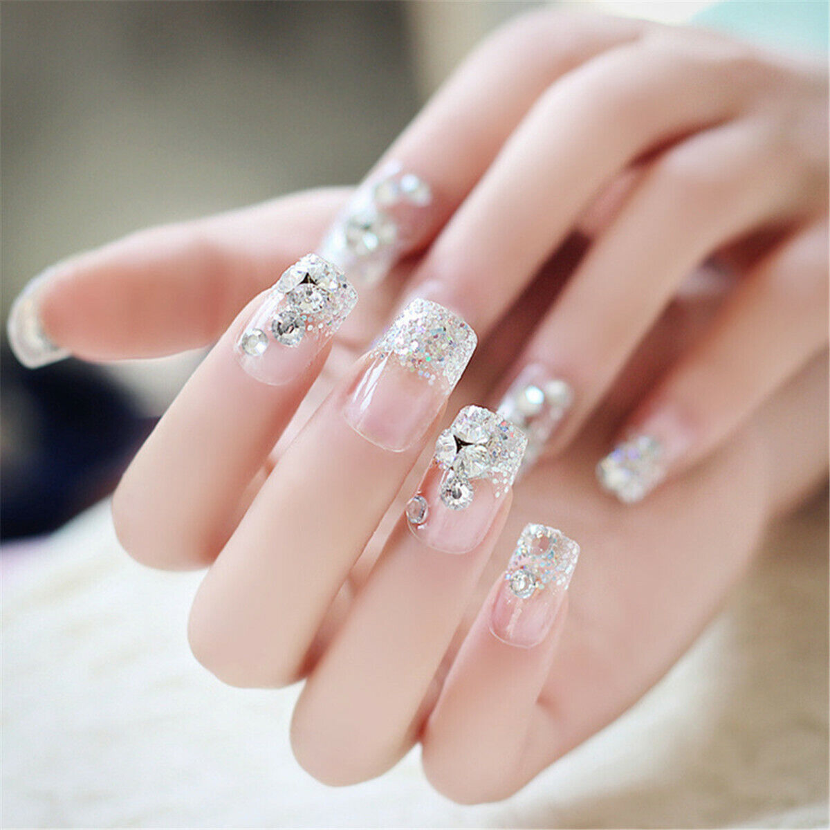 12 Grids Box Crystal AB Nail Rhinestones Flat Back Diamond Nail Art Decor DIY