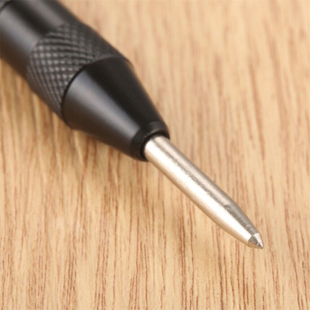 1Pc Black Metal Wood Marking Locator HSS Spring Loaded Automatic Center Punch