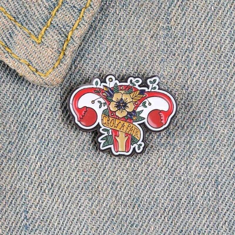 Feminist Enamel Pin Uterine Medicine Brooches Uterus Pins Gifts for Girls Women