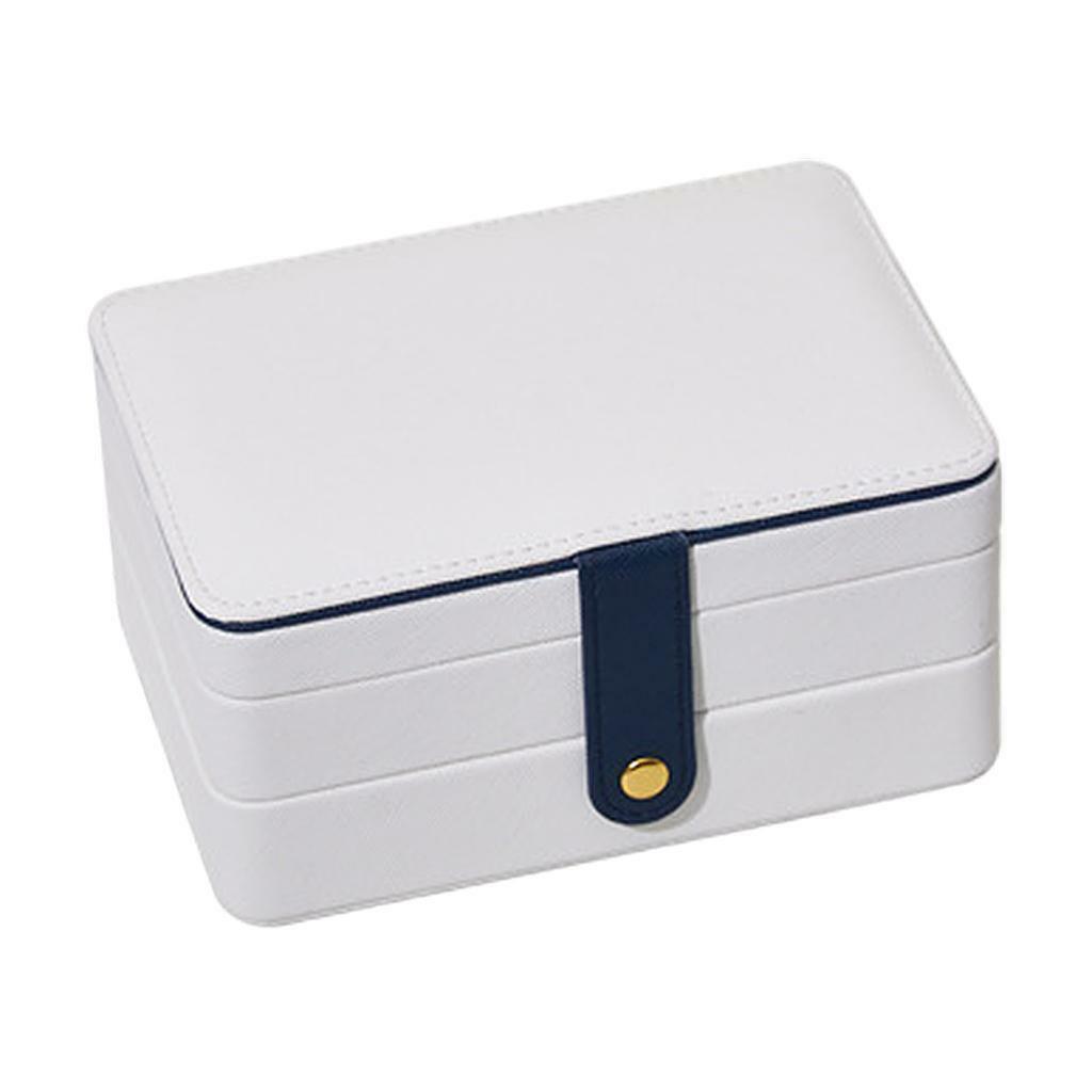 2Pcs Doubel Layer Jewelry Storage Boxes Studs Earrings Ring Watch Large