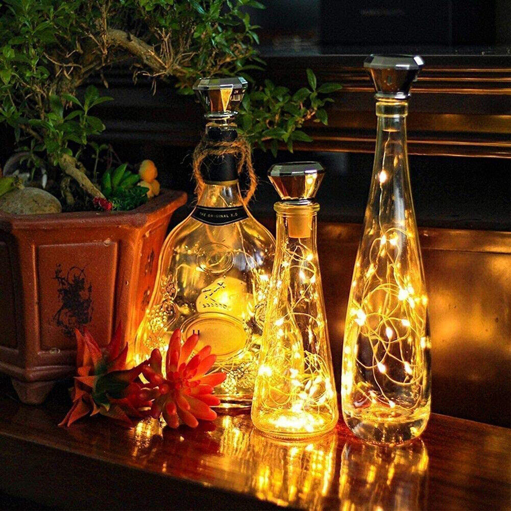 LED Diamond Shaped Cork Light Wine Bottle Stopper String Lights Party Decor