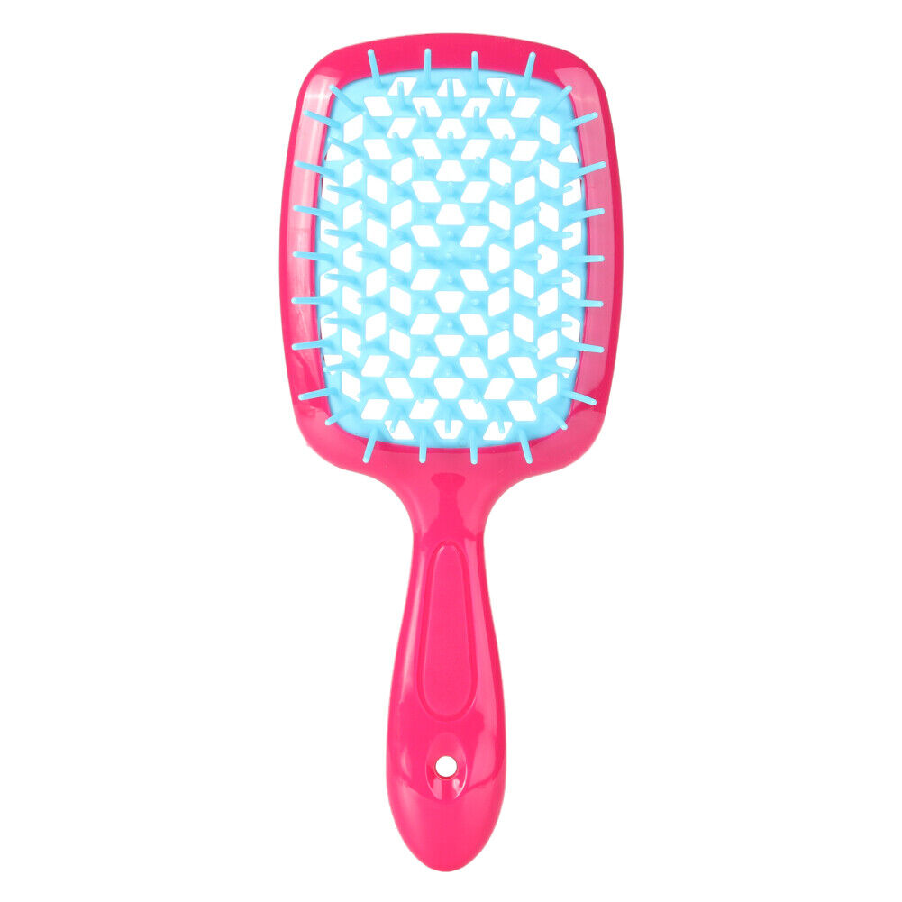 Wide Teeth Air Cushion Combs Scalp Massage Hollow Grid Airbag Brush (Rose)
