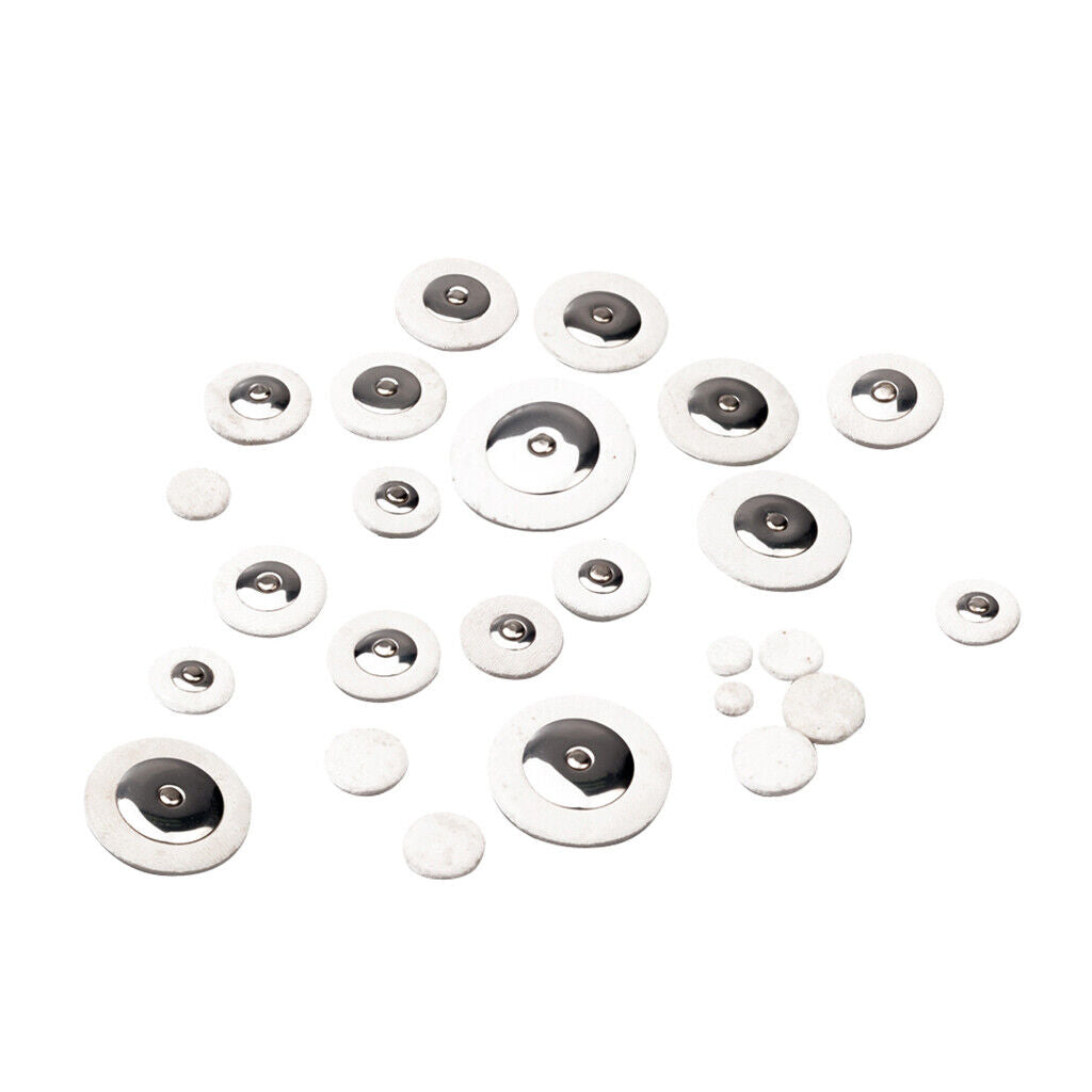 Set of 25 White Leather Pads for Alto Saxophone Sax Replacement Accessory