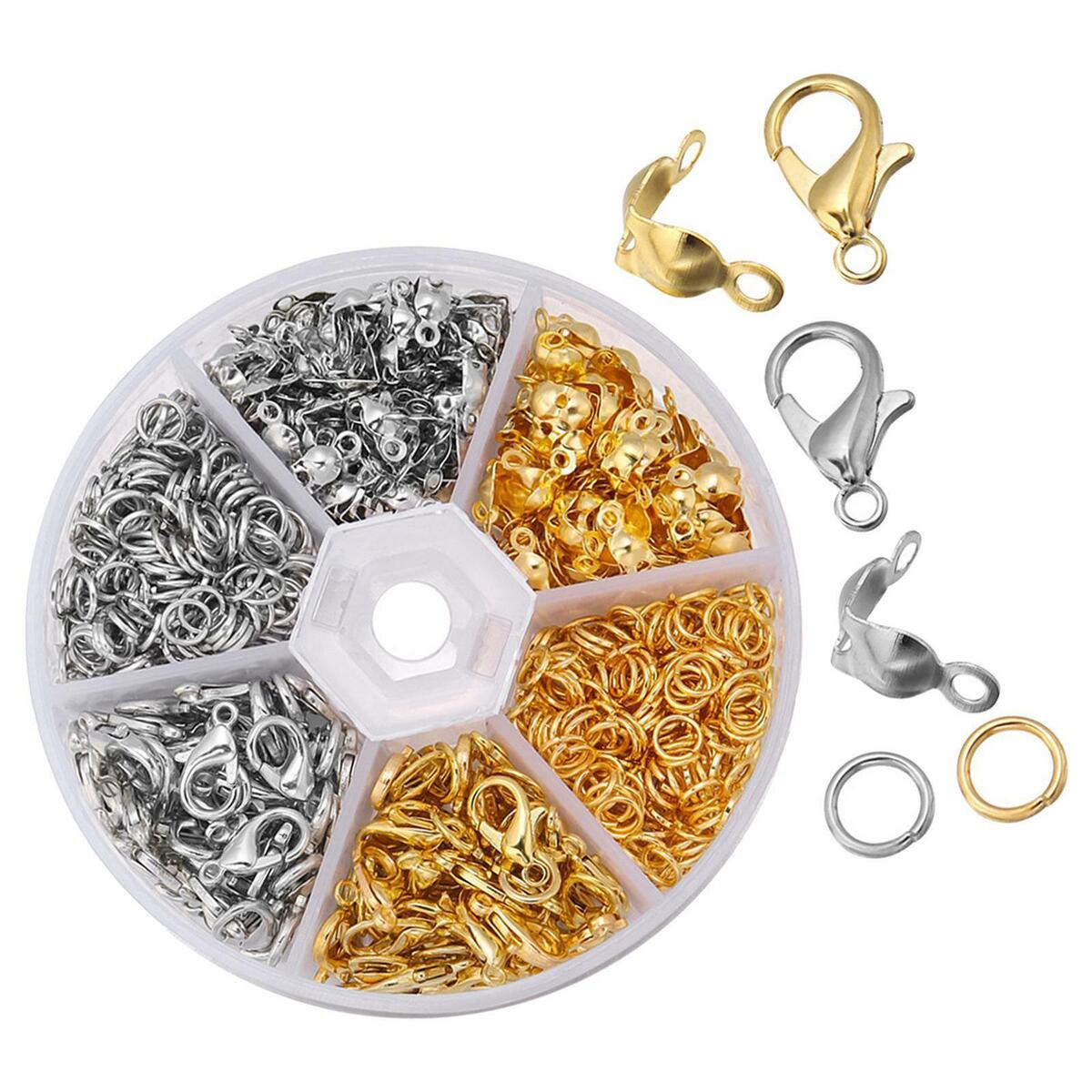 Mixed  Claw Clasps and Jump Rings Set 200 Pliers Supplies  Jump Rings