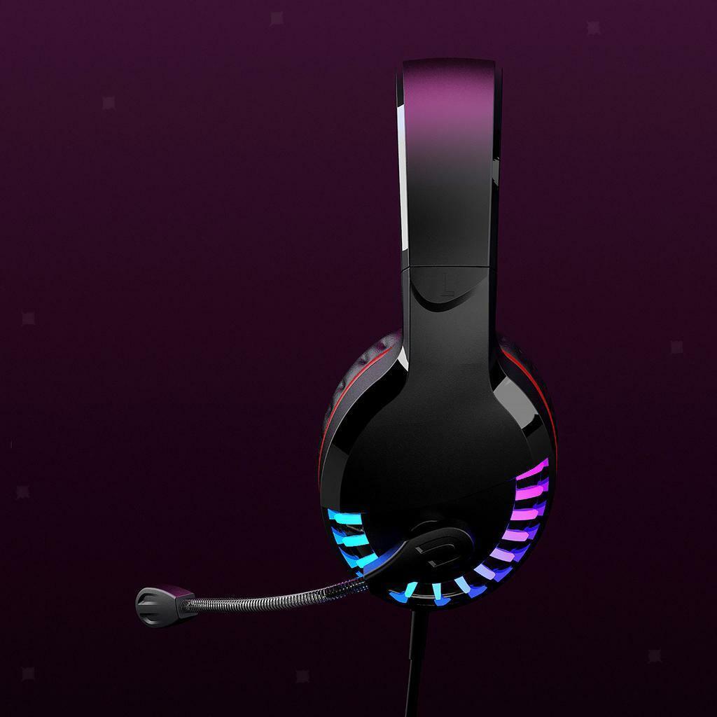 M18 Heavy Bass Colorful Gaming Headset RGB Headphones Soft Earpads with Mic