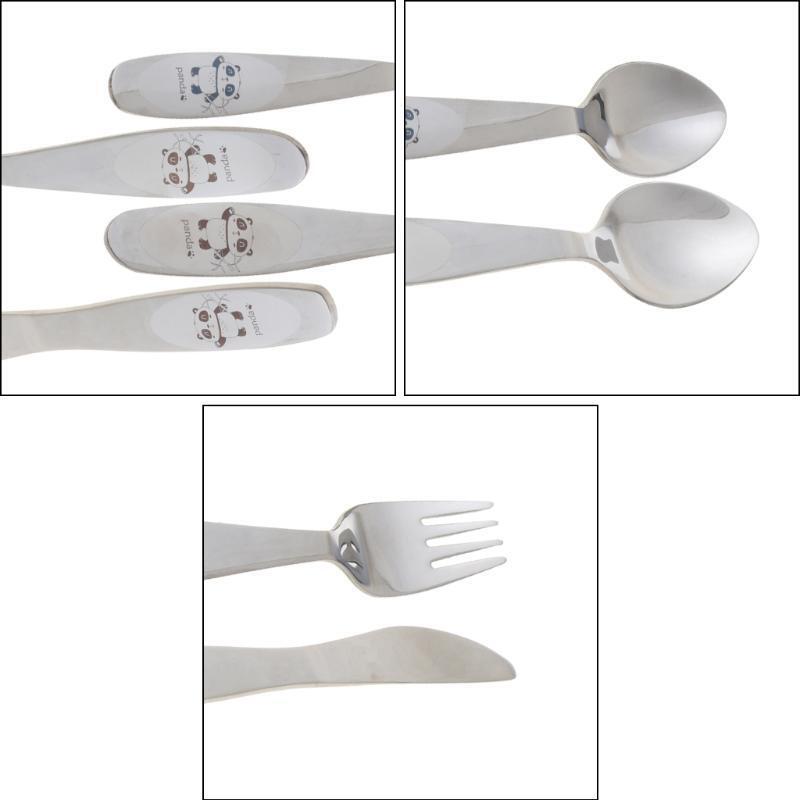 Cute Baby Mini Utensils Anti-drop Tableware for 6-14 Month Panda Pattern